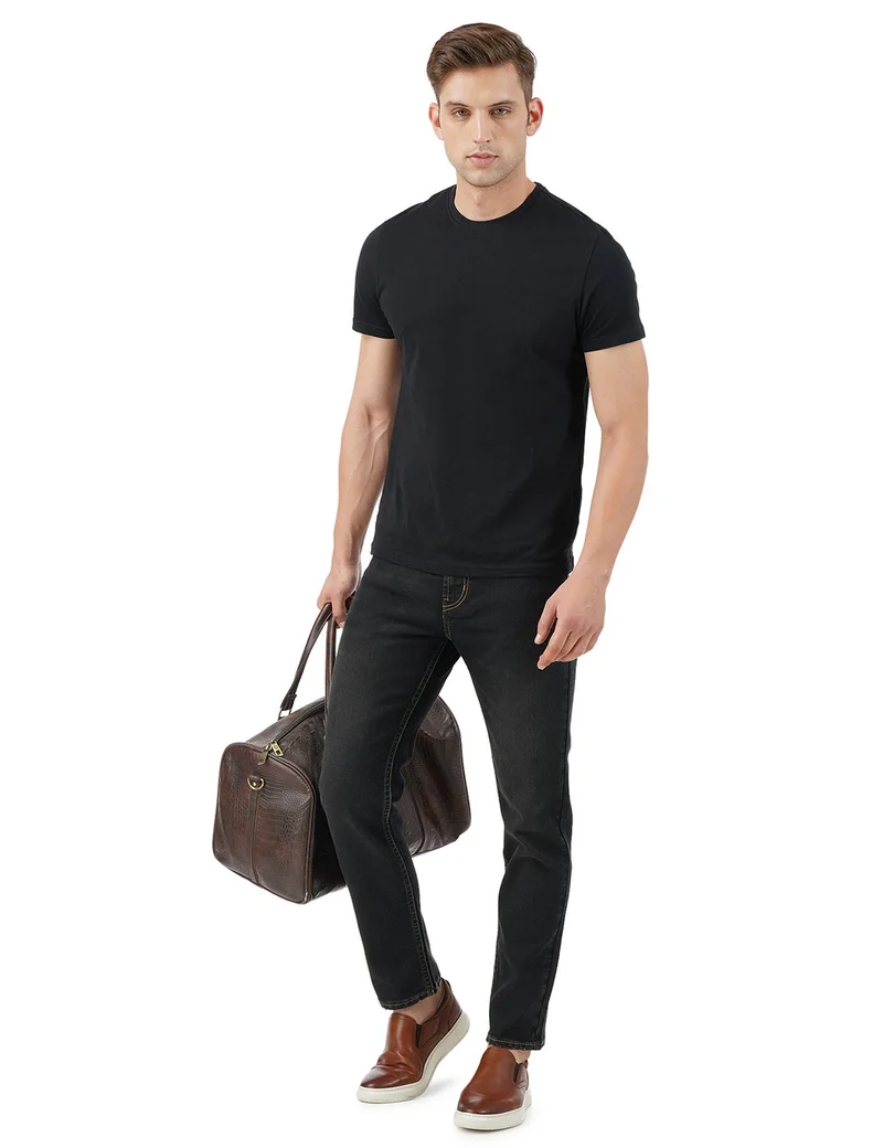 inkd جينز رجالي عادي - متوسط الارتفاع | مزيج القطن | قماش قابل للتمدد | غرزة التباين | تصميم كلاسيك 5 بوكت